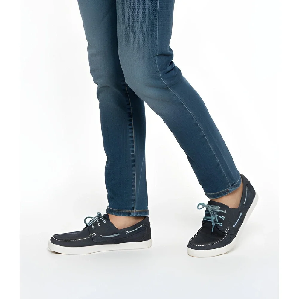 Sperry Washable‎ Memory Foam Blue Canvas Lace Up Boat Sneakers Size 7M